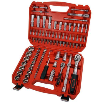 94 Piece Socket Set 1/4 - 1/2 Inch Drive + Accessories 94 Piece Socket Set 1/4 - 1/2 Inch Drive + Accessories